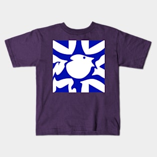 A white bird on blue Kids T-Shirt